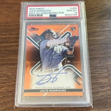 Julio Rodriguez 2022 Topps Finest RC  Auto  Orange Refractor /25 PSA 10 🔥🔥🔥