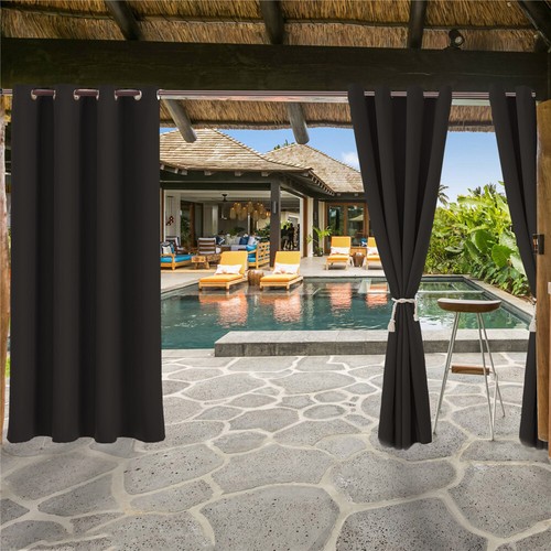 1/2/4x Outdoor Patio Curtains Waterproof Thermal Insulated Privacy Curtains - Picture 73 of 98