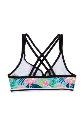 Jantzen Brand Little Girl's 2 Pc Hawaiian Print Bikini Swimsui 5/6/6X Black Pink - Picture 2 of 2