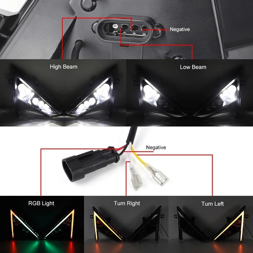 RGB LED Headlights ATV UTV Lamp For 2022-2023, 2020 RZR PRO XP Premium/Ultimate - Picture 7 of 14