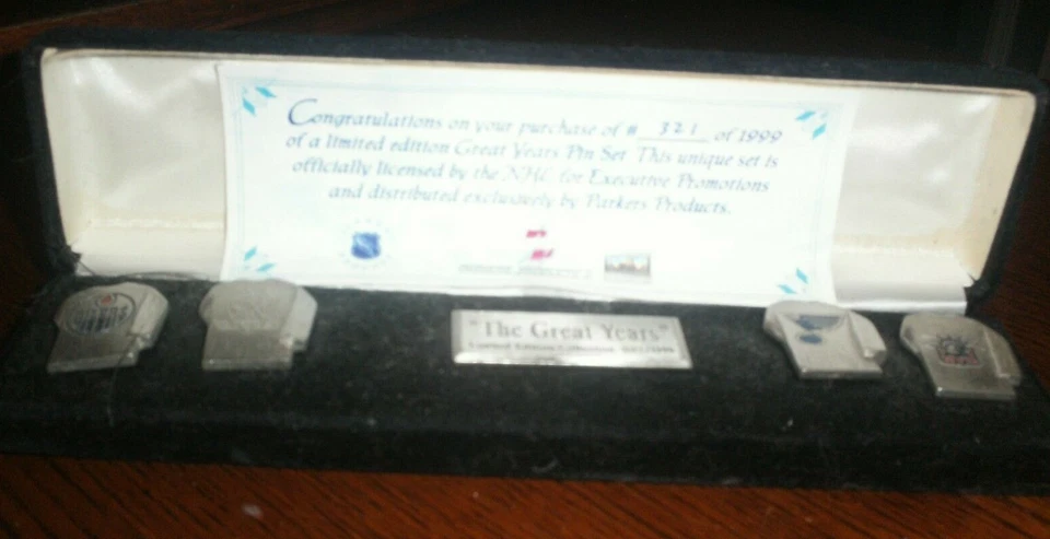 Juego de prendedores The Great Years edición limitada con licencia NHL Oilers NY Rangers Kings 3 Foto 2 de 2