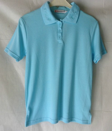 NEW LADIES POLY/COTTON JERSEY EMBROIDERED POLO SHIRT CASUAL T.SHIRT/9 COLOURS - Picture 6 of 8
