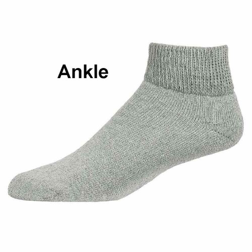 Calzini Plus Crew Uomo Cotone Calze Diabetiche Antilegatura Top e Suola Cuscino  - Foto 8 di 9