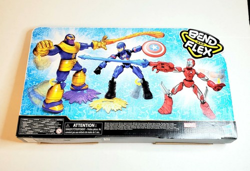 NEW Bend And Flex Marvel Avengers Thanos Vs Iron Man & Captain America 2021 - Picture 4 of 5