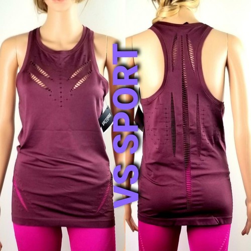 Victoria's Secret SPORT-TANKTOP LASERGESCHNITTEN FITNESS BRAUN WEINROT Größe L 29,50 $ NEU - Bild 12 von 12