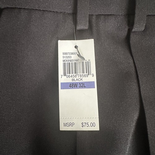 VAN HEUSEN TRAVELER Dress Pants Big & Tall Size 48X32 Charcoal Flat Front NEW - Picture 3 of 12