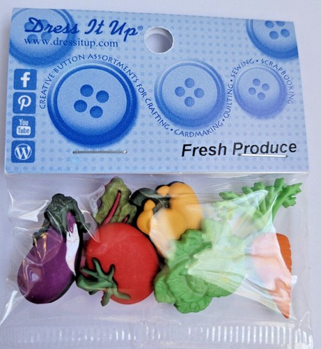 Buttons Novelty Dress it up 3D Embellishments - Fresh produce - Picture 2 of 2