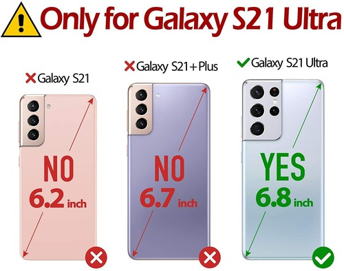 Galaxy S21 Ultra Wallet Case & TPU Stoßfest Ständer Kreditkartenetui PU Leder - Bild 21 von 81