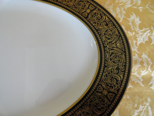 Mikasa Bone China Mount Holyoke 14.75" Oval Platter & 8.25" Round Serving Bowl - Picture 4 of 13