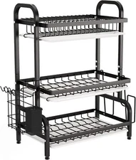 Drying rack, metal 3-tier large capacity dish rack