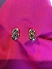 Comfort Clip Earrings Signed Vtg Beautiful Monet Goldtone Twist