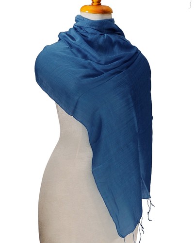 Burmese Silk Scarf Shawl Pashmina 100% Genuine All Colors MyanmarMakers 70x30 in - Picture 14 of 27