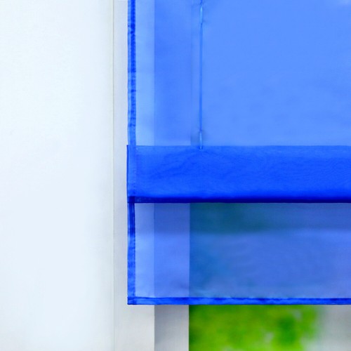 Transparent Raffrollo mit Ösen Raffgardinen Küchengardinen Voile Vorhang Modern - Bild 72 von 95