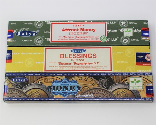 Satya Nag Champa Incense Sticks Mixed Assortment #5: 3 Boxes x 15 gm Gift Set - Picture 2 of 8
