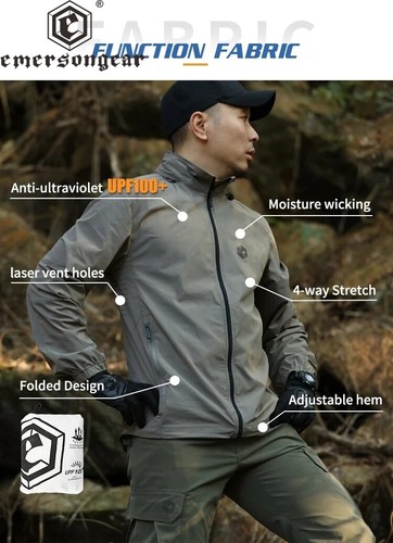 Emerson Blue Label Tactical Sunproof Jacket Urban Sun Protection Soft Skin Coat - Picture 9 of 27