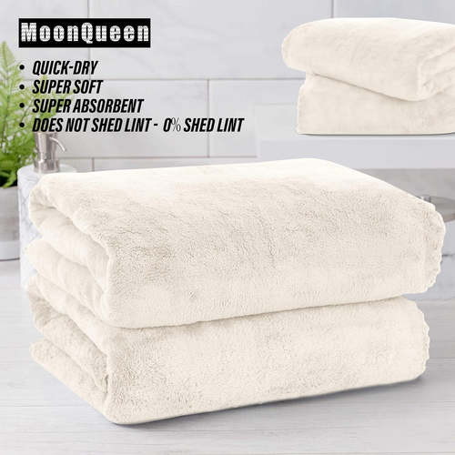 2 Pack Premium Bath Towel Set - Quick Drying - Microfiber Coral Velvet Highly Ab - Picture 6 of 7
