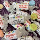 20x Personalised Wedding Favours Love Heart Sweets DIY Stickers Only Mr Mrs Gift