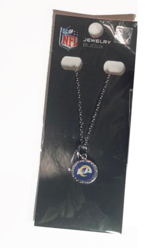 NFL Los Angeles LA Rams Necklace with Charm & LA Rams Pennant Flag Pin Jewelry - Picture 3 of 5