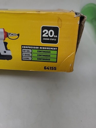 Central Pneumatic 20 Gauge Wide Crown Air Stapler 64155 Pre-owned UNTESTED - Picture 17 of 17