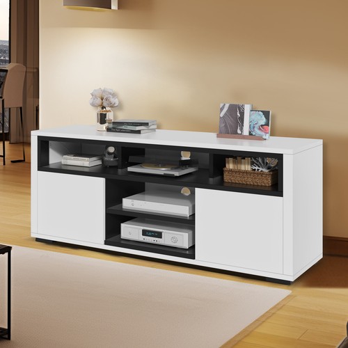 Modern TV Stand with LED Lights for 50/55/60" TV High Gloss Entertainment Center - Picture 6 of 17