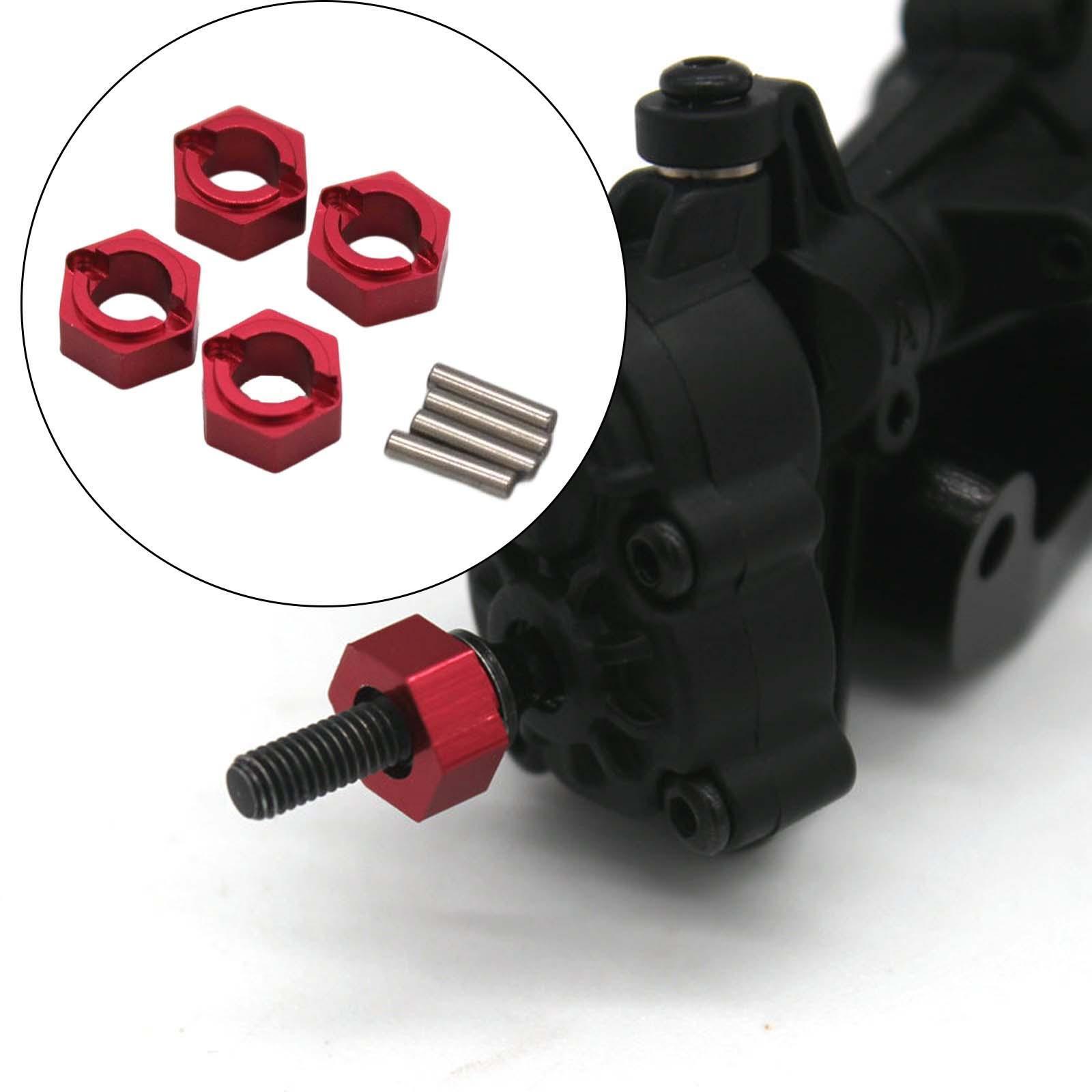 4x Wheel Hex Adaptor Spare Parts Extension Hex Hub Adapter for FMS1/24 Fcx24