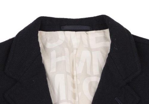 COMME des GARCONS HOMME Lining Logo Printed Wool Jacket Size S(K-120278) - Picture 4 of 12