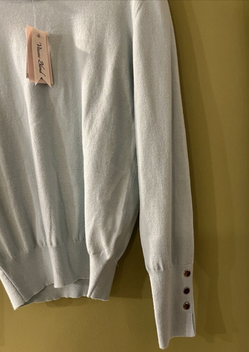 Philosophy Women's Sweater Pullover Sea Foam Green Soft Sz M Cozy Casual Buttons - Picture 19 of 21