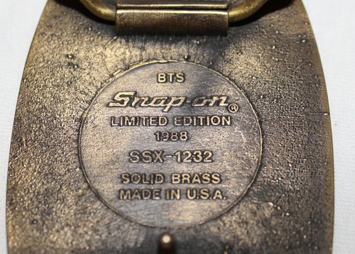 Vintage 1988 Brass Snap On Tools Leading The Way Limited Edition Belt Buckle UD1 - Picture 5 of 5