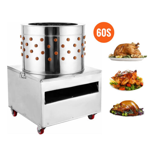 23.6" Poultry De-Feather Turkey Chicken Plucker Plucking Machine Stainless Steel