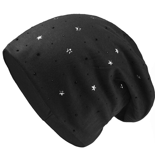 GOGO klassische Slouch Unisex Long Beanie Muetze mit Strass XXL 17118 - Bild 13 von 20