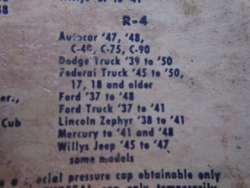 STANT R-4, FORD-1937-1948, WILLYS CJ-2A -1945-1948, DODGE-1939-1951,RADIATOR CAP - Picture 3 of 5