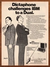 1981 Dictaphone Word Processor Vintage Print Ad/Poster 80s Computer Cartoon Art