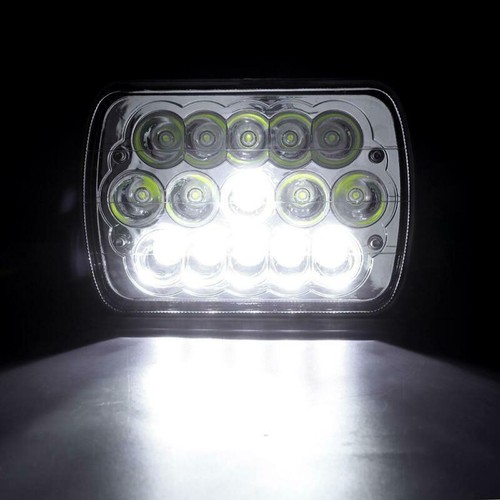 Par de faros LED blancos cromados de haz alto/bajo 7X6" 5x7 para camioneta Isuzu 1984-1995 - Imagen 12 de 12