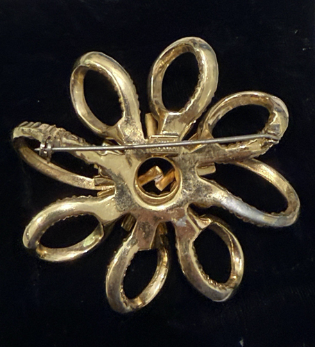 COROCRAFT VINTAGE EMERALD RHINESTONE BROOCH - Picture 4 of 5
