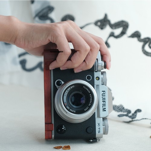 Wooden Grip+ Base For Fujifilm X-T5 Camera Handmade Insert Ultra Light 55g - Picture 9 of 24