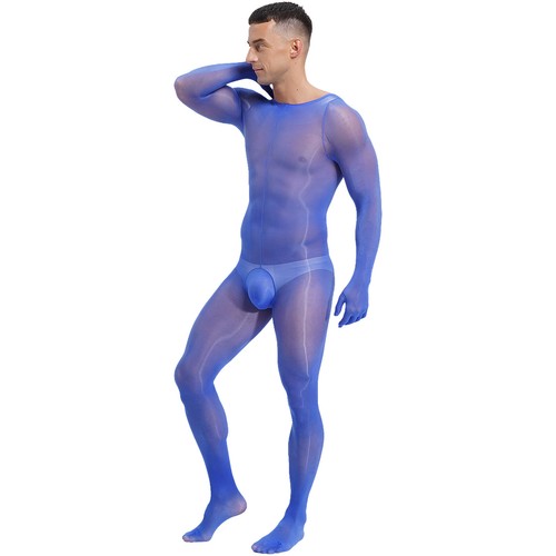 Para Hombres Mono Gimnasia Body Dedo Completo Bodystockings Brillante Ropa de dormir - Imagen 8 de 194
