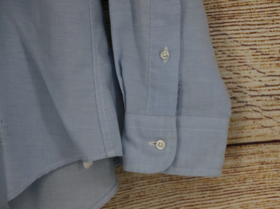 Camisa de vestir azul manga larga abotonada talla 15,5-33 vintage de LS Ayres & Co. para hombre Foto 3 de 4