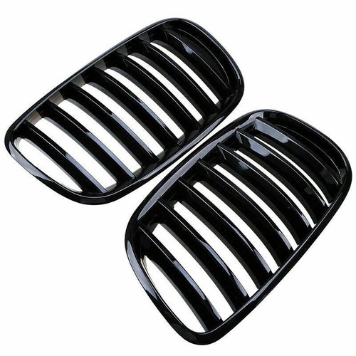 Par de rejillas renales delanteras para BMW X5 X6 E70 E71 2007-13 parrilla negra brillante pintada - Imagen 4 de 8