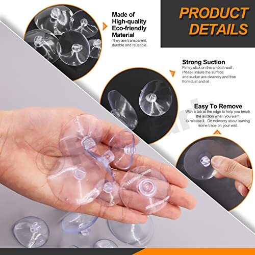 80Pcs 5 Sizes Clear Rubber Suction Cups Set Transparent suction cups with hole - Picture 3 of 7