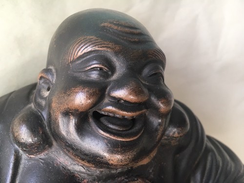 Chinese Larger Vintage/Antique Bronze Happy Launging Buddha Statue Marked - Picture 4 of 12