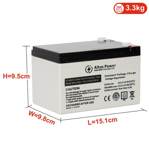 Altus 7Ah 9Ah 12Ah 15Ah 22Ah AGM Battery Deep Cycle SLA Lead Acid Rechargeable - Picture 37 of 49