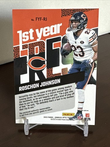 2023 Donruss Optic Blue Hyper 1st Year Fresh Roschon Johnson RC #FYF-RJ - Picture 2 of 2