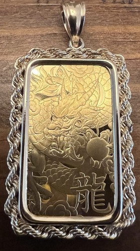 10 G Gold Bar, Argor Heraeus 24k "Year of the Dragon" & 14k Rope Bezel, LAST 1! - Picture 10 of 18