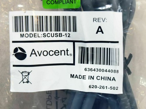 New Genuine AVOCENT 12 Ft. KVM Cable SCUSB-12, 620-261-502, New IN Package - 第 1/1 張圖片