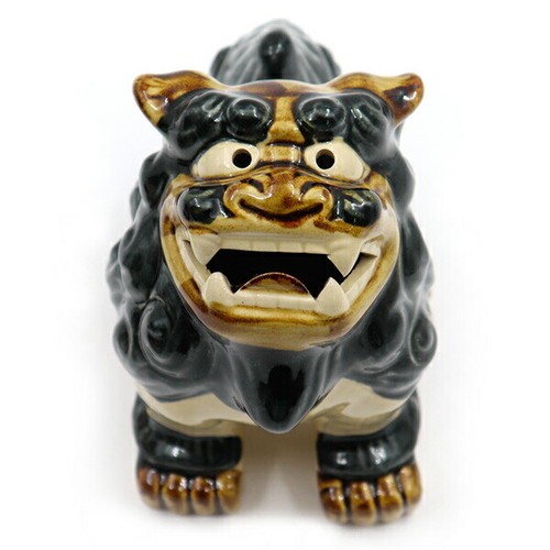 SHISA 2 Shishi Ornament Keramik Keramik Ware Figur Löwe Hund Okinawa Japan - Bild 7 von 8