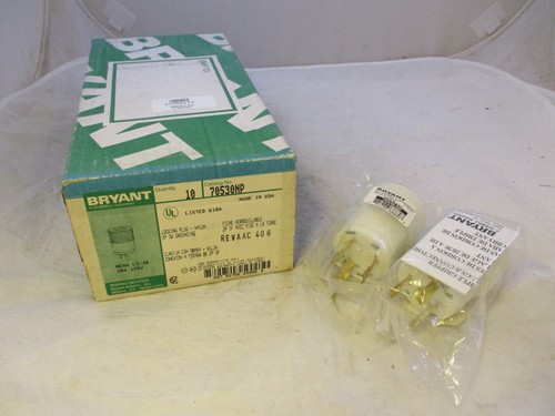 (QTY 2) BRYANT HUBBELL 70530NP LOCKING PLUG TWIST LOCK L5-30 30A 125V - Picture 1 of 7