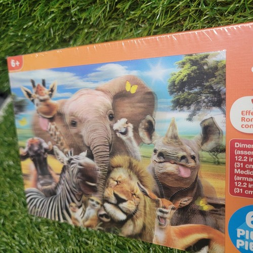 Playtive Junior 3D Effect Puzzle 63 Pieces Safari Animals Made In Germany - Picture 3 of 14