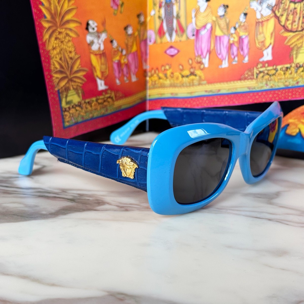 GIANNI VERSACE sunglasses 417/P Col 938 blue croc. from F/W 1995