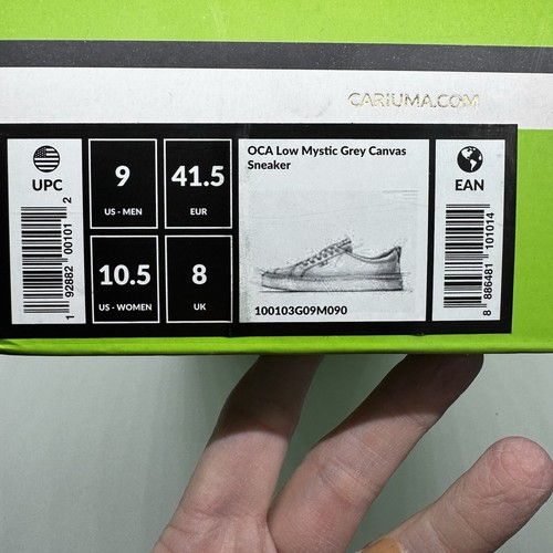 Cariuma OCA Low Mystic Grey Canvas Sneaker Women's 10.5 Men's 9 Organic - Picture 12 of 13
