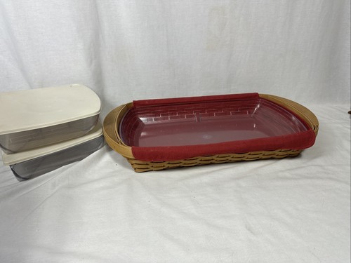 Longaberger Hostess Chip-Dip Basket 10 Way Divided Protector w/lids 2003 - Picture 11 of 11